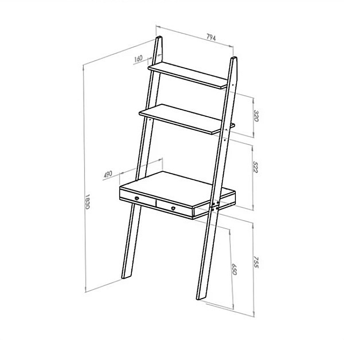 Ragaba-LENO-Schreibtischregal
