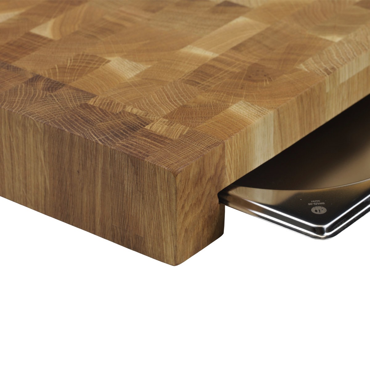 Schneidebrett mit Edelstahlschale