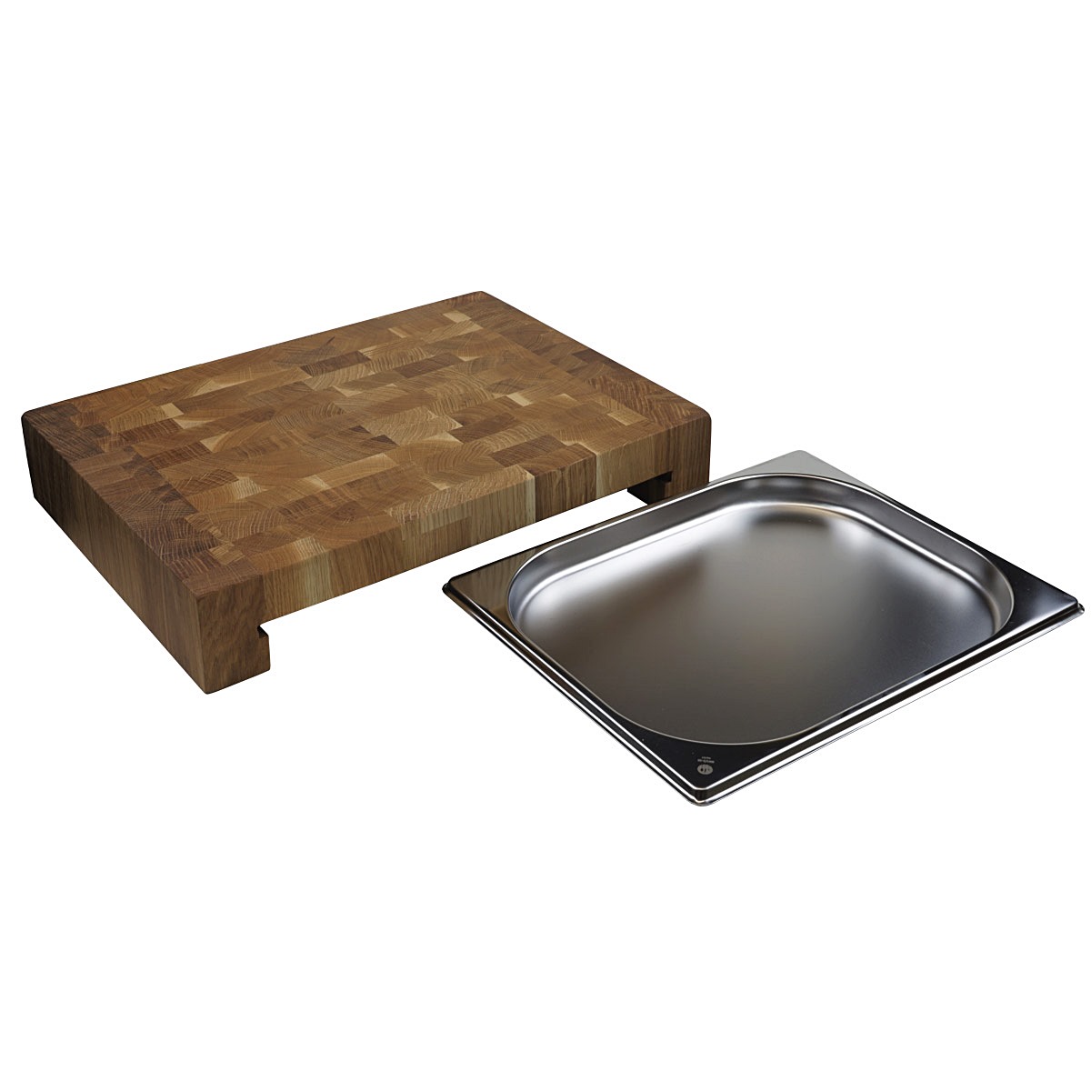 Schneidebrett Edelstahlwanne